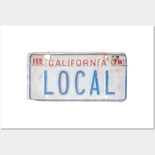 California Local License Plate Posters and Art